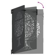 Градинска врата Черно 85 x 125 cm Прахово покритие стомана