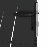 Градинска врата Черно 85 x 125 cm Прахово покритие стомана