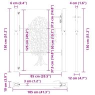 Градинска врата Черно 110 x 130 cm Прахово покритие стомана