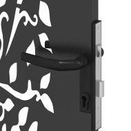 Градинска врата Черно 110 x 205 см Прахово покритие стомана