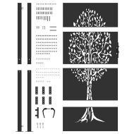 Градинска врата Черно 110 x 205 см Прахово покритие стомана