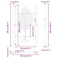 Градинска врата Черно 110 x 205 см Прахово покритие стомана