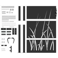 Градинска врата Черно 100 x 125 cm Прахово покритие стомана