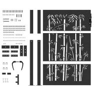 Градинска врата Черно 110 x 155 см Прахово боядисана стомана