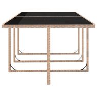 Градински комплект с възглавници, 13 части, бежов полиратан