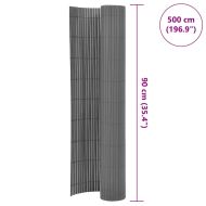 Двустранна градинска ограда, PVC, 90x500 см, сива