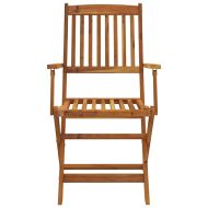 Градински трапезен комплект, сгъваем, 5 части, акация масив