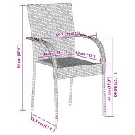 Стифиращи външни столове, 2 бр, полиратан, кафяви