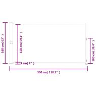 Прибираща се странична тента, 160х300 см, черна