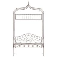 Градинска пейка, 122 см, желязо, антично кафяво