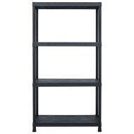 Стелаж за съхранение, черен, 100 кг, 60x30x138 см, пластмаса