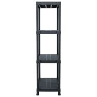 Стелаж за съхранение, черен, 100 кг, 60x30x138 см, пластмаса