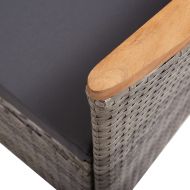 Външни столове с възглавници, 2 бр, полиратан, сиви