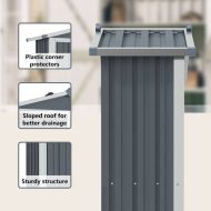 Градинска барака, сива, 116x45x175 см, поцинкована стомана