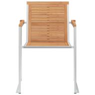 Градински столове 2 бр тиково дърво масив и неръждаема стомана