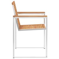 Градински столове 2 бр тиково дърво масив и неръждаема стомана