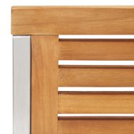 Градински столове 2 бр тиково дърво масив и неръждаема стомана