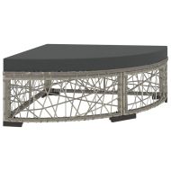 Градински лаундж комплект с възглавници 6 части полиратан сив