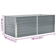 Повдигната леха, 160x80x45 см, поцинкована стомана, сива