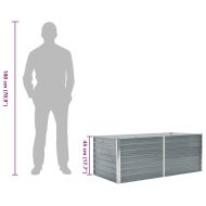 Повдигната леха, 160x80x45 см, поцинкована стомана, сива