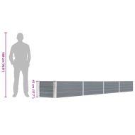 Градинска висока леха поцинкована стомана 320x40x45 см сива