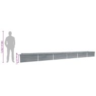 Градинска висока леха поцинкована стомана 600x80x45 см сива