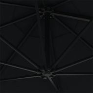 Чадър за монтаж на стена с метален прът, 300 см, черен