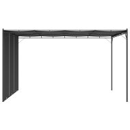Градинска шатра със странична завеса 4x3х2,25 м антрацит