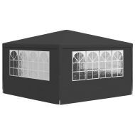 Професионална парти шатра със стени 4х4 м антрацит 90 г/м²