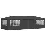 Професионална парти шатра със стени 4x9 м антрацит 90 г/м²
