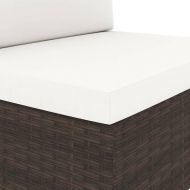 Двуместен модулен диван, полиратан, кафяв