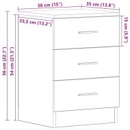 Нощни шкафчета, 2 бр, черни, 38x35x56 см, инженерно дърво