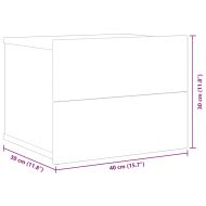 Нощно шкафче, черно, 40x30x30 см, инженерно дърво