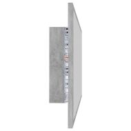 LED огледало за баня, бетонно сиво, 90x8,5x37 см, акрил