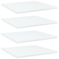 Рафтове за етажерка, 4 бр, бели, 40x40x1,5 см, инженерно дърво