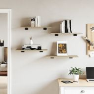 Рафтове за етажерка, 4 бр, дъб сонома, 60x30x1,5 см, ПДЧ