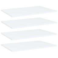 Рафтове за етажерка, 4 бр, бели, 60x40x1,5 см, инженерно дърво