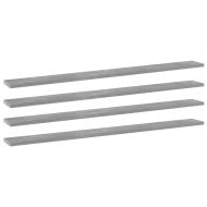 Рафтове, 4 бр, бетонно сиви, 100x10x1,5 см, инженерно дърво
