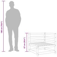 Градински ъглов диван, меденокафяв, бор масив