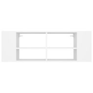 ТВ шкаф за стенен монтаж, бял, 102x35x35 см, инженерно дърво