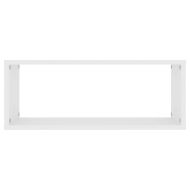 Стенни кубични рафтове, 6 бр, бели, 60x15x23см, инженерно дърво