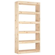 Библиотека/разделител за стая, 80x30x167,4 см, бор масив