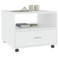 Кафе маса, бяла, 55x55x40 см, инженерно дърво