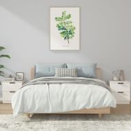 Нощни шкафчета, 2 бр, бели, инженерно дърво