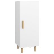 Сайдборд, бял, 34,5x34x90 см, инженерно дърво