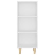 Сайдборд, бял, 34,5x32,5x90 см, инженерно дърво