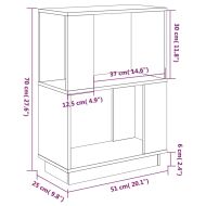 Библиотека/разделител за стая, бяла, 51x25x70 см, бор масив