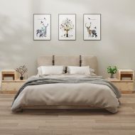 Нощни шкафчета, 2 бр, 60x34x51 см, борово дърво масив