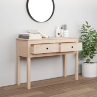 Конзолна маса 100x35x75 см борово дърво масив