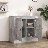 Сайдборд, бетонно сив, 70x35,5x67,5 см, инженерно дърво